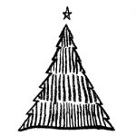 Doodle Hand Drawn Christmas Tree Image Stock Photo