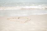 Love Heart On Beach Stock Photo