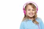 Cheerful Pretty Music Lover Stock Photo