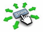 cursor clicking Share Button Stock Photo