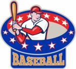 American Baseball Player Batting Cartoon Stock Photo