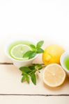 Mint Infusion Tea Tisane With Lemon Stock Photo