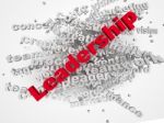 3d Leadership And Teamwork Word Cloud Illustration. Word Collage Stock Photo