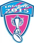 Rugby Cup Ball England 2015 Shield Stock Photo