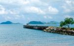 Wooden Pier Walkway To The Sea Stock Photo