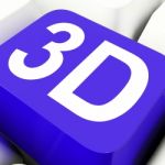 3d Key Shows Three Dimensional Or Dimensions Stock Photo