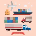 Set Of Cargo Transportation Stock Photo