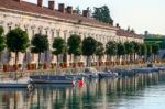 Row Of Houses In Desenzano Del Garda Stock Photo