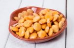 Bowl Of Tasty Lupin Beans Stock Photo