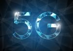 5g Communication Technology Abstract Polygon Background Stock Photo