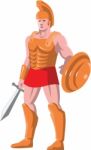 Gladiator Roman Centurion Warrior Standing Stock Photo