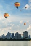 Ballooning Over The City Stock Photo