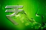 Indian Rupee Sign Stock Photo