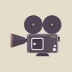 Retro Movie Camera Stock Photo