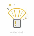 Thin Line Icons, Powder Brush Stock Photo