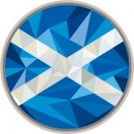 Scotland Flag Icon Circle Low Polygon Stock Photo