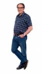 Man Standing With Hands In Pocket Stock Photo