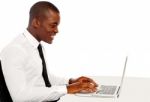 Businessman Using Laptop Stock Photo