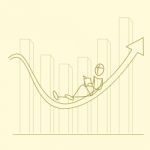 Sketchy Man Relaxing On Graph Stock Photo