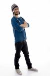 Standing Man With Arm Crossed Stock Photo