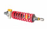 New Red Motorcycle Suspension Stock Photo