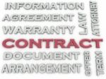 3d Image Contract  Issues Concept Word Cloud Background Stock Photo