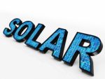 Solar Word Shows Eco Energy And Sunlight Stock Photo