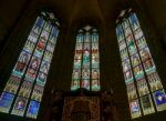 Stained Glass Window In St Vitus Cathedral In Prague Stock Photo