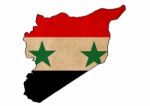 Syria Map On  Flag Drawing ,grunge And Retro Flag Series Stock Photo