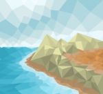 Low Poly Seascape Stock Photo