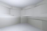 Empty Room With Free Form Wall Stock Photo