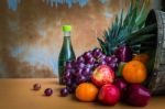 Assorted Fresh Fruits From The Garden Stock Photo