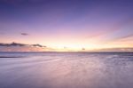 Vintage Beach And Sky At Dusk Background Stock Photo