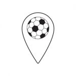 Soccer Map Pin Sport Thin Line Flat Design Icon  Illustrat Stock Photo