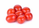 Cherry Tomatoes Isolated On A White Background Stock Photo