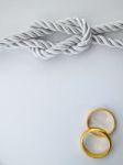 Silver Rope And Double Gold Ring Stock Photo