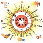 Social Media Wheel With Icons Stock Photo