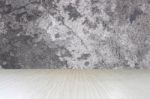 Top Of Wood Table On Old Concrete Wall Background Stock Photo