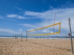 Beach Volleyball Net Stock Photo