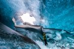 Crystal Ice Cave Near Jokulsarlon In Iceland Stock Photo