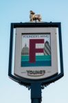 View Of The Founder's Arms Pub Sign Stock Photo