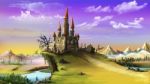 Landscape With A Magic Castle Stock Photo