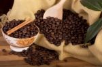 Beans Of Coffee On A Bowl Stock Photo