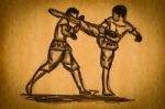 Free Hand sketchy Thai Boxing Stock Photo