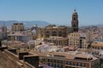 View From The Alcazaba Fort And Palace In Malaga Stock Photo