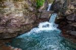 St Mary Falls In Montana Stock Photo