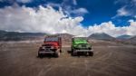 Java,indonesia-arpil 24,2017 : Tourists 4x4 Jeep For Tourist Rent At Mount Bromo In East Java , Indonesia Stock Photo