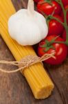 Italian Basic Pasta Ingredients Stock Photo