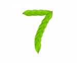 Number Seven Made Of Leaves Stock Photo