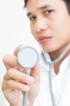 Doctor with Stethoscope Stock Photo